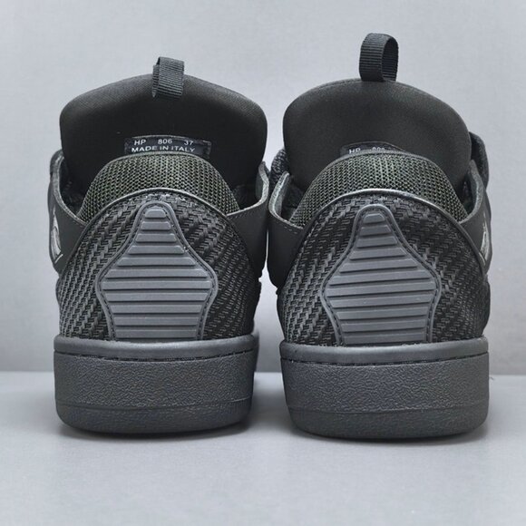 Lanvin Lace-Up Textured Sneakers Black - Picture 2 of 6